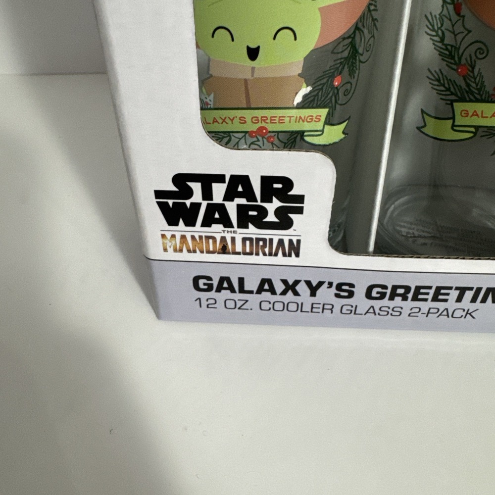 Disney Star Wars the Mandalorian Galaxy's Greetings 12oz Cooler Glass 2-pack‎ - Picture 4 of 8